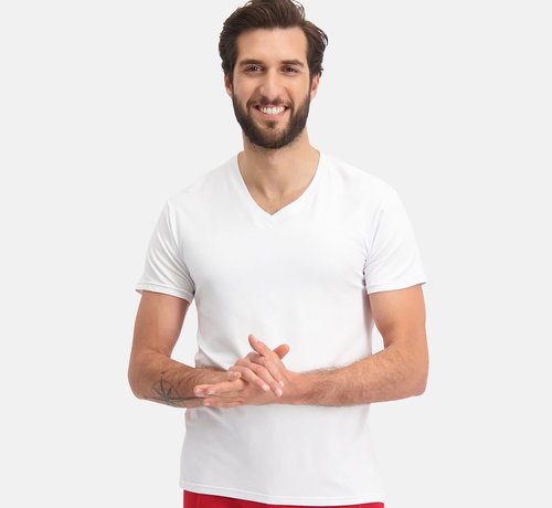 Bamboo Basics Bamboo Basics T-shirts Velo V-neck - White - (2-pack)