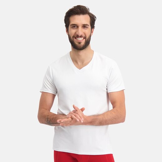 Bamboo Basics T-shirts Velo V- hals – Wit – (2-pack)