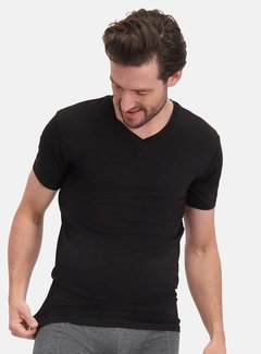 Bamboo Basics T-shirts Velo V- hals – Zwart - (2-pack)