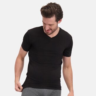 Bamboo Basics T-Shirts Velo V-Ausschnitt - Schwarz - (2er-Pack)