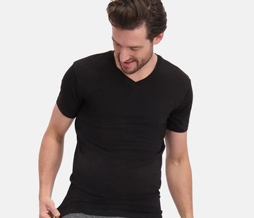 Bamboo Basics T-shirts Velo V-neck - Black - (2-pack)