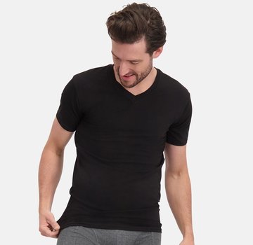 Bamboo Basics T-shirts Velo V-neck - Black - (2-pack)