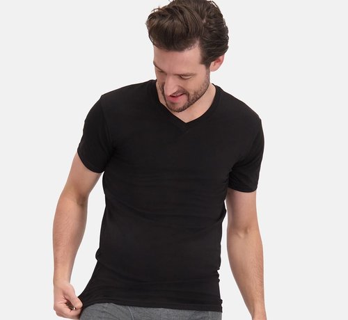 Bamboo Basics T-shirts Velo Col V - Noir - (Lot de 2)