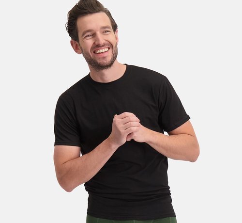 Bamboo Basics T-shirts col rond Ruben– Noir (pack de 2)