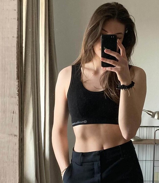 Bamboo Basics - Vormgevende Crop Beha -Zwart - Nova