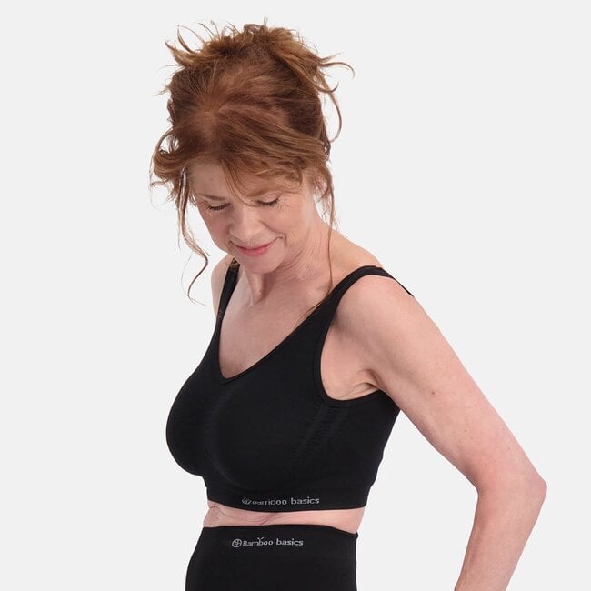 Bamboo Basics - Vormgevende Crop Beha -Zwart - Nova