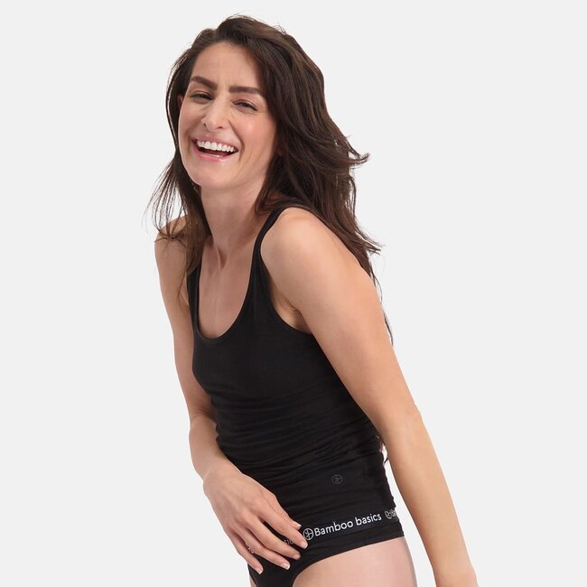 Bamboo basics singlets zwart 2-pack - Anna