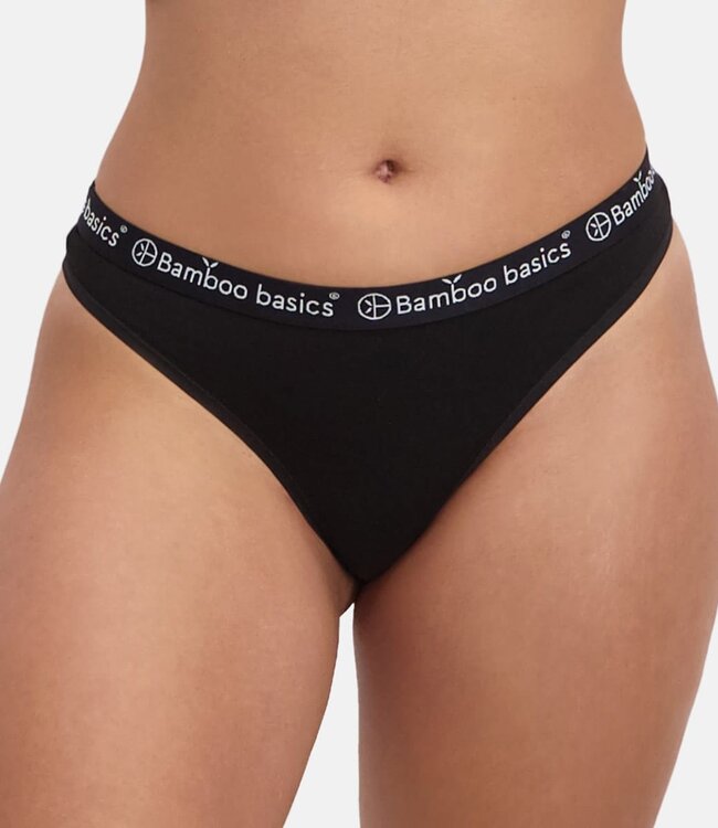 Bamboo basics thongs - Emma - 3-Pack - Black