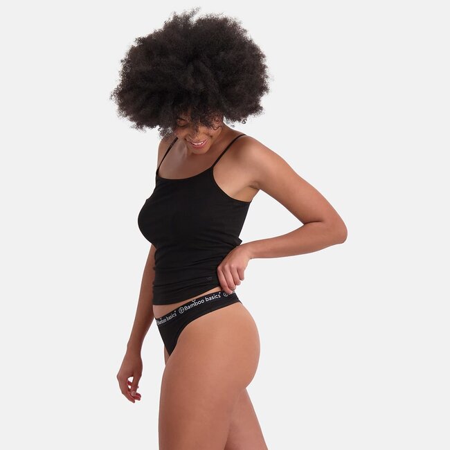 Bamboo basics thongs - Emma - 3-Pack - Black