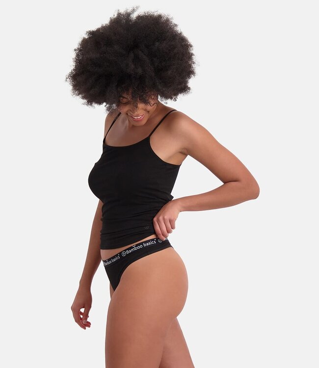 Bamboo basics strings zwart 3-Pack - Emma