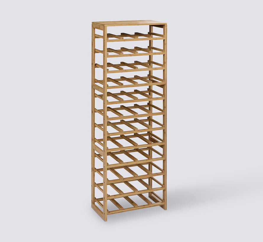 Wine rack for 48 Wine bottles Storage rack W.45 x D.24 x H. 131cm Koning Bamboe