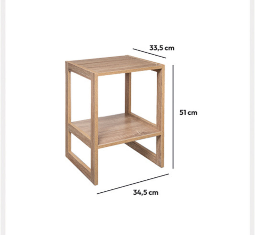 Table de Chevet - 2 Compartiments - Empilable