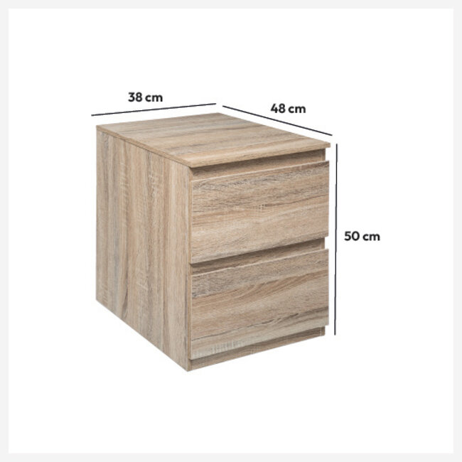 Chest of drawers - Bedside table - 2 drawers - Natural