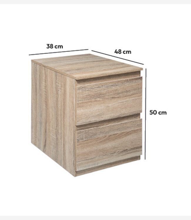 Chest of drawers - Bedside table - 2 drawers - Natural