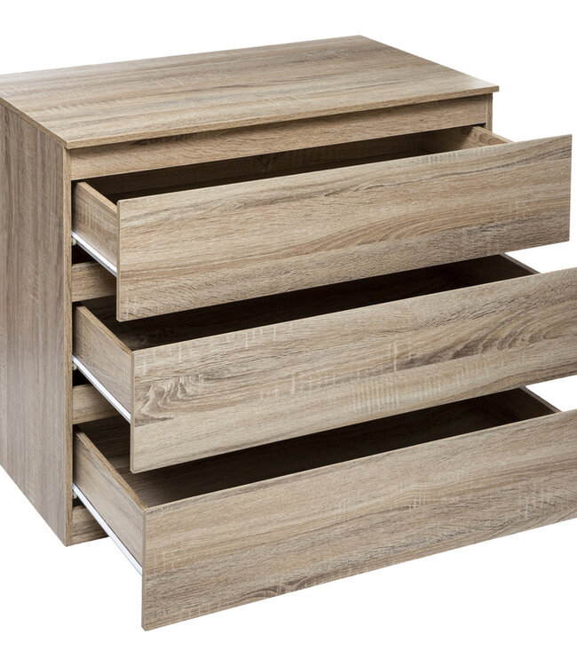 Chest of drawers - Bedside table - 3 drawers - Natural