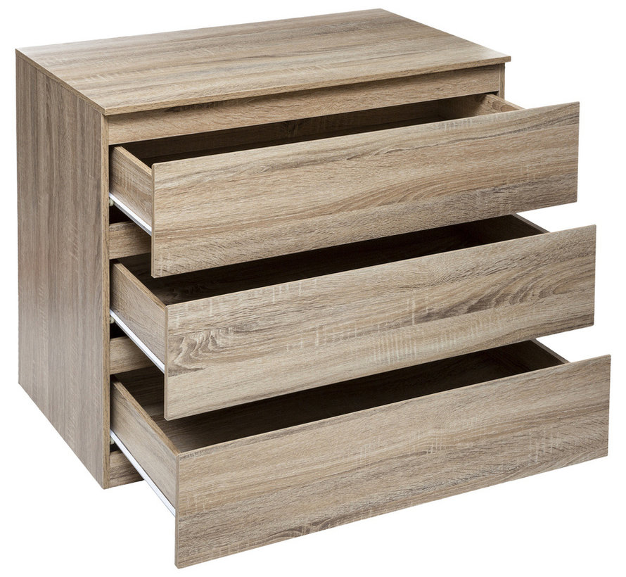 Chest of drawers - Bedside table - 3 drawers - Natural