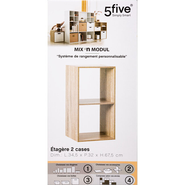 Bookcase - Storage cabinet - 2 compartments - Natural