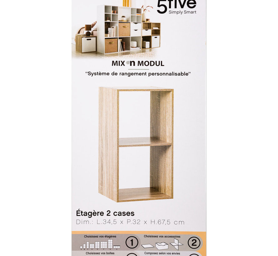 Bookcase - Storage cabinet - 2 compartments - Natural