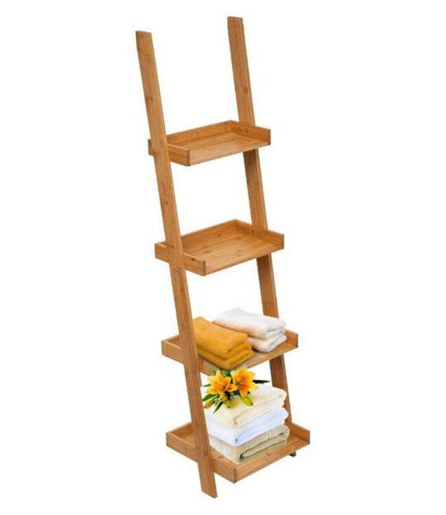 4 Tier Bamboo Bathroom Shelf - Interior Ladder -5Five