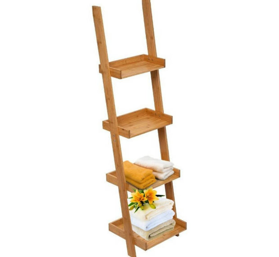 4 Tier Bamboo Bathroom Shelf - Interior Ladder -5Five