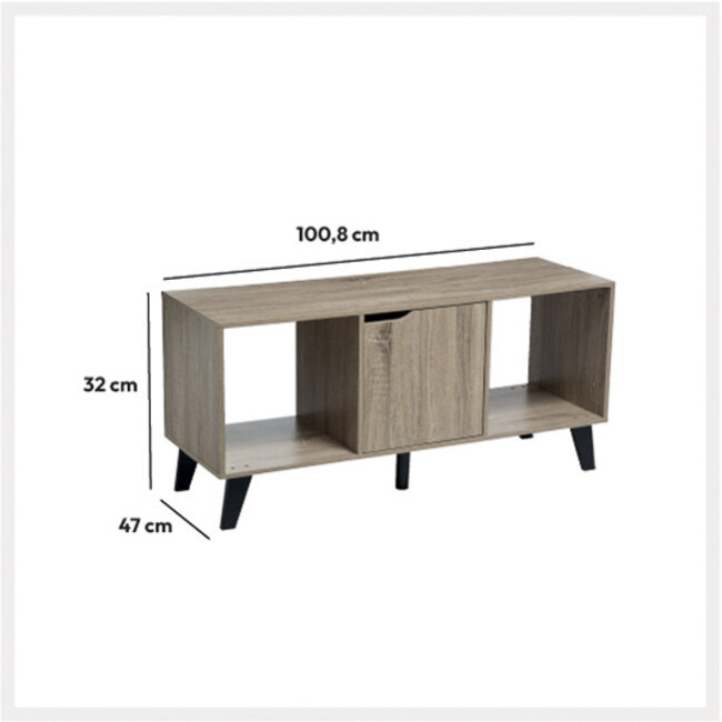 TV Furniture/Standard - 3 Compartments - Natural