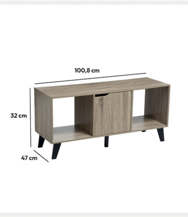 TV Meubel/Standaard - 3 Vaks - Naturel