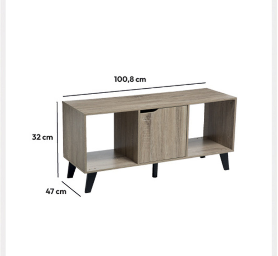 TV Furniture/Standard - 3 Compartments - Natural