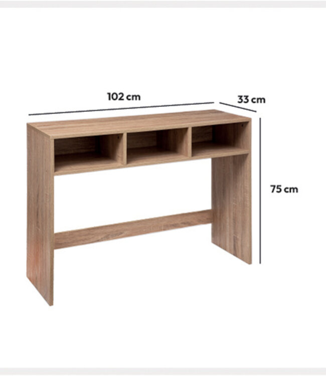 Bureau - Wandtafel - 3 Vaks - Naturel