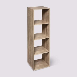  5Five Boekenkast - Opbergkast - Wandkast - 4 Vaks - Naturel