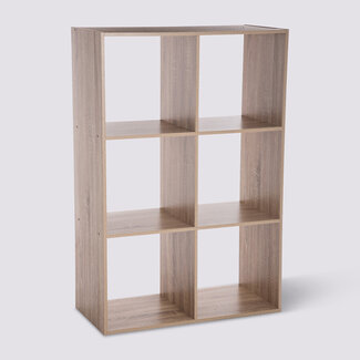  5Five Boekenkast - Opbergkast - Wandkast - 6 Vaks - Naturel