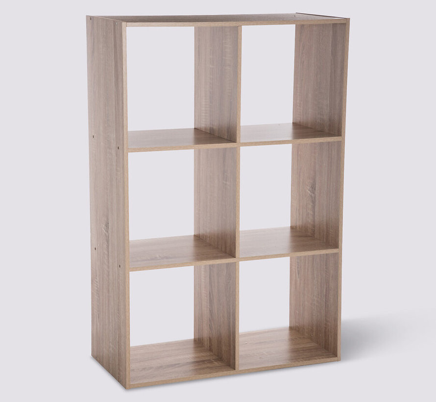 Bookcase - Storage cabinet - Wall cabinet - 6 compartments - Natural