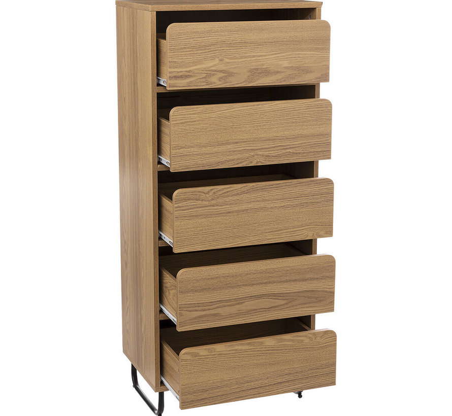 Chest of drawers - Bedside table - 5 drawers - Natural