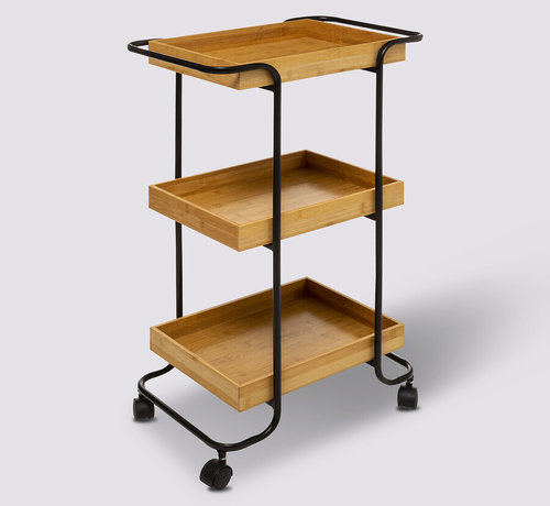 5Five Trolley - With Wheels - 3 Levels - Brown