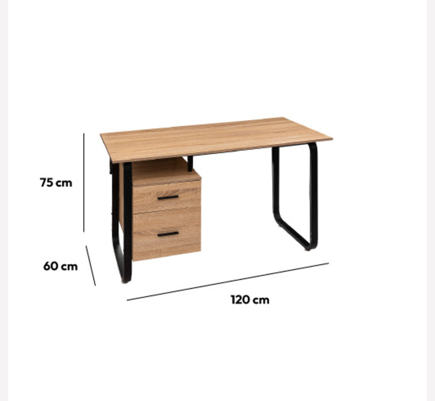 Desk - With 2 Drawers - Natural