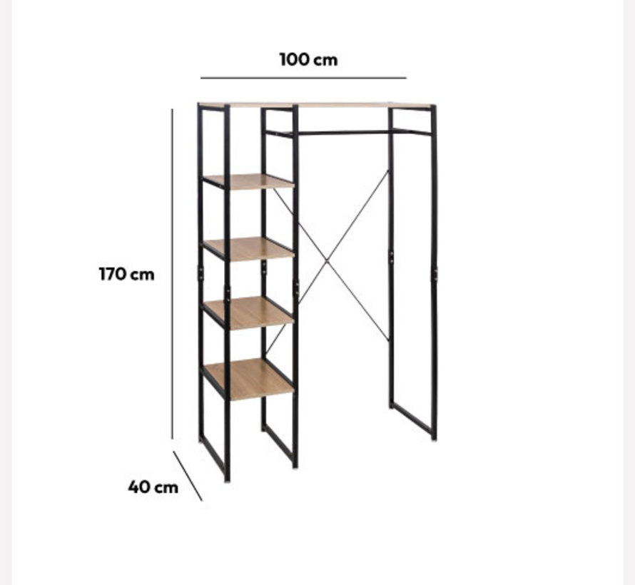 Wardrobe - Shoe Rack - 5 Shelves - Natural