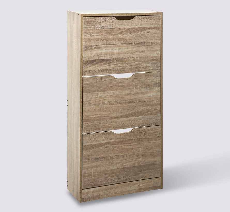 Shoe cabinet - Bedside table - 3 drawers - Natural