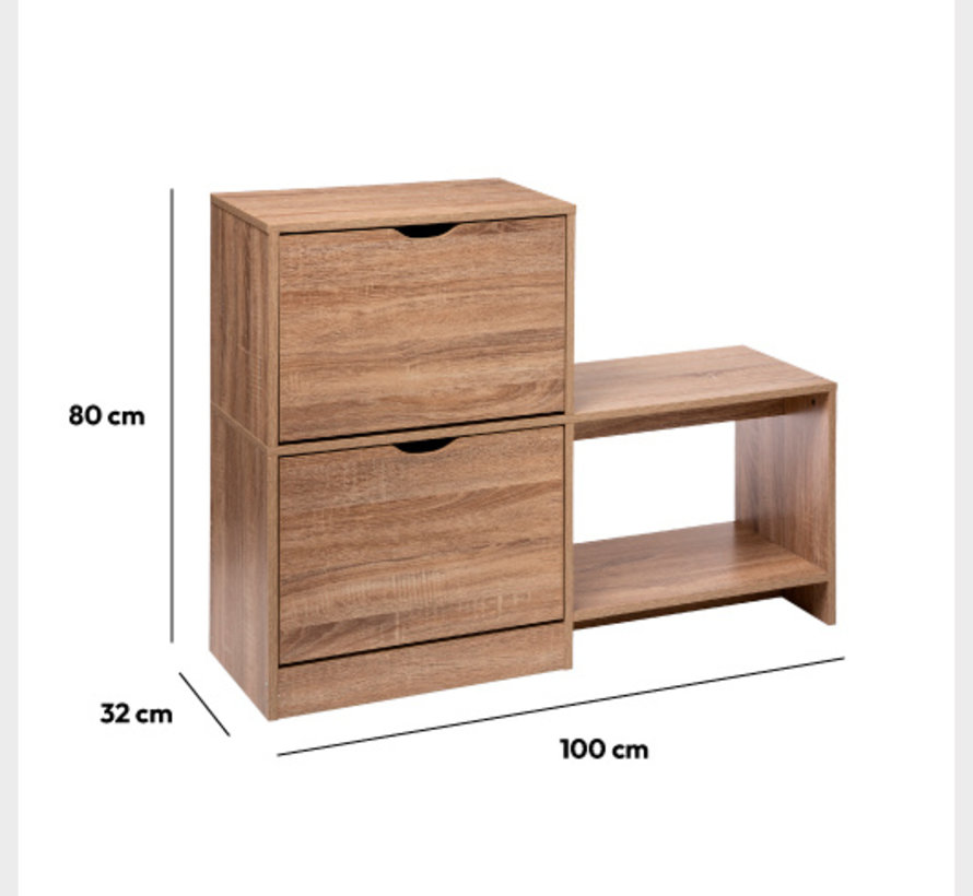 Shoe Cabinet - Bedside Table - With Bench - Natural