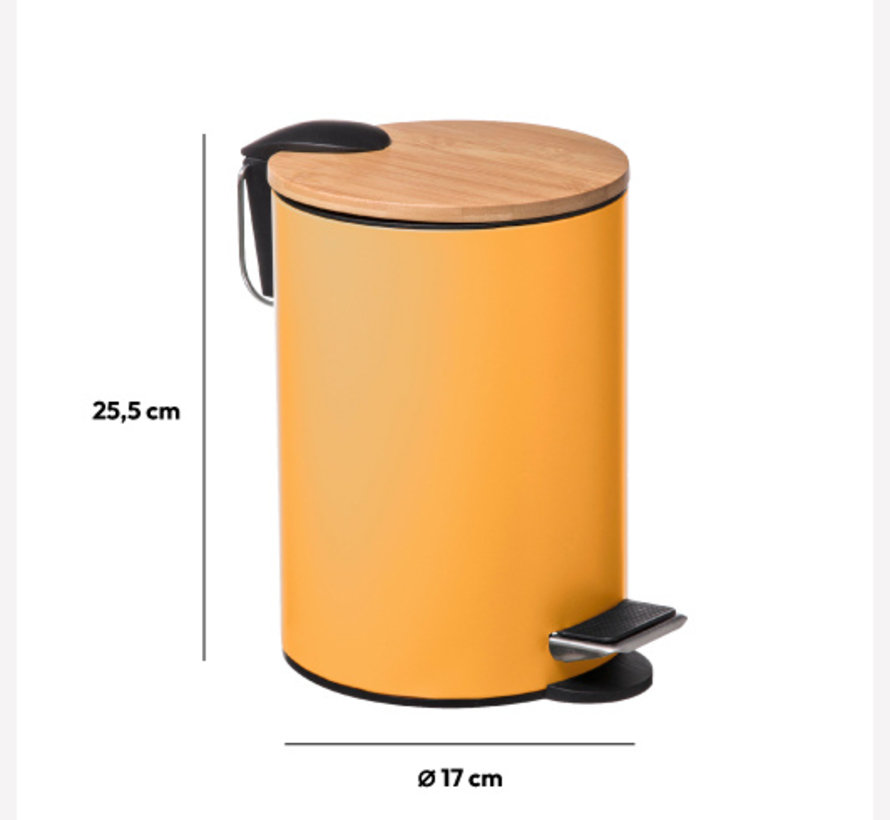 Trash can - Softclose - 3L - Mustard yellow