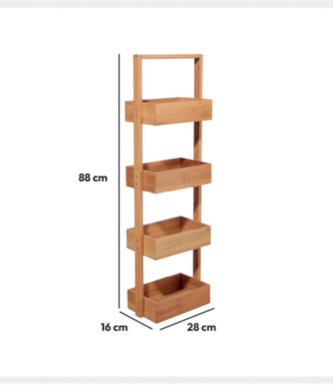 Pantry - Bathroom Shelf - 4 Levels - Natural