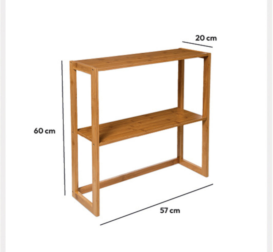 Etagère de rangement - Armoire murale - 2 Niveaux - Naturel