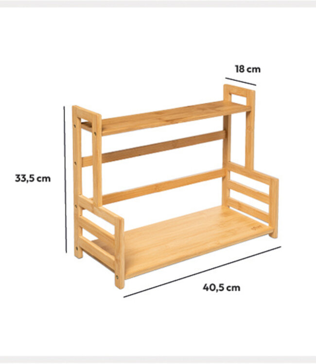 Keukenrek - Flessenrek - 2 Niveaus - Naturel