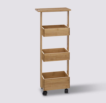  5Five Trolley - met Wieltjes - 85.5cm - Naturel