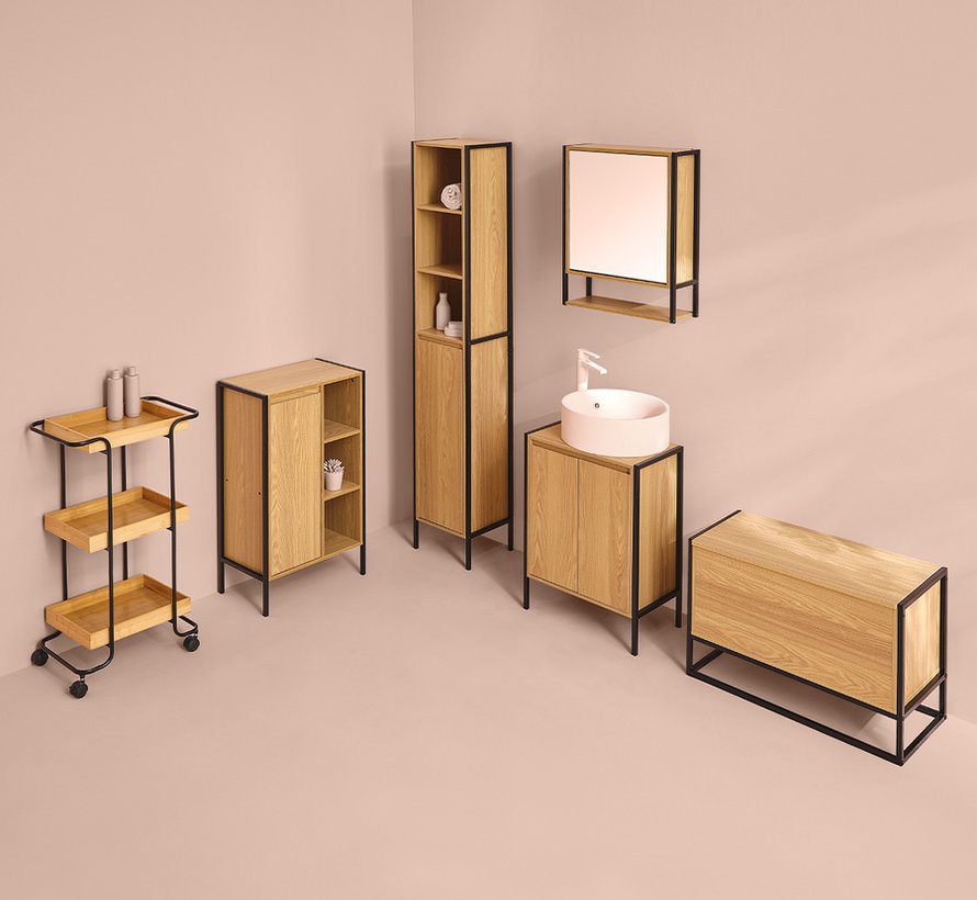 High Cabinet - With Mirror - Natural