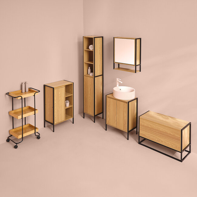 Trolley - With Wheels - 3 Levels - Brown