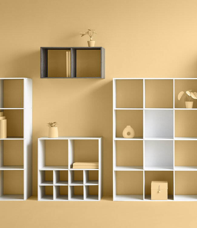 Boekenkast - Opbergkast - Wandkast - 12 Vaks - Naturel