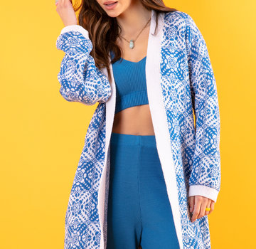 Fobya Long Cardigan - Crochet Pattern - Blue