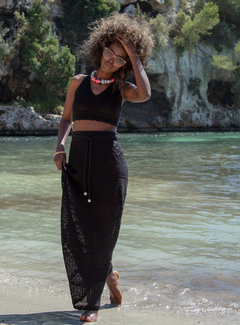 Fobya Long Top and Skirt - Colorful - Black