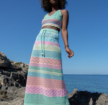 Fobya Long Top and Skirt - Colorful - Pistachio