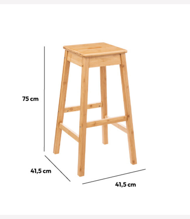 High Bamboo Bar Stool - 75cm
