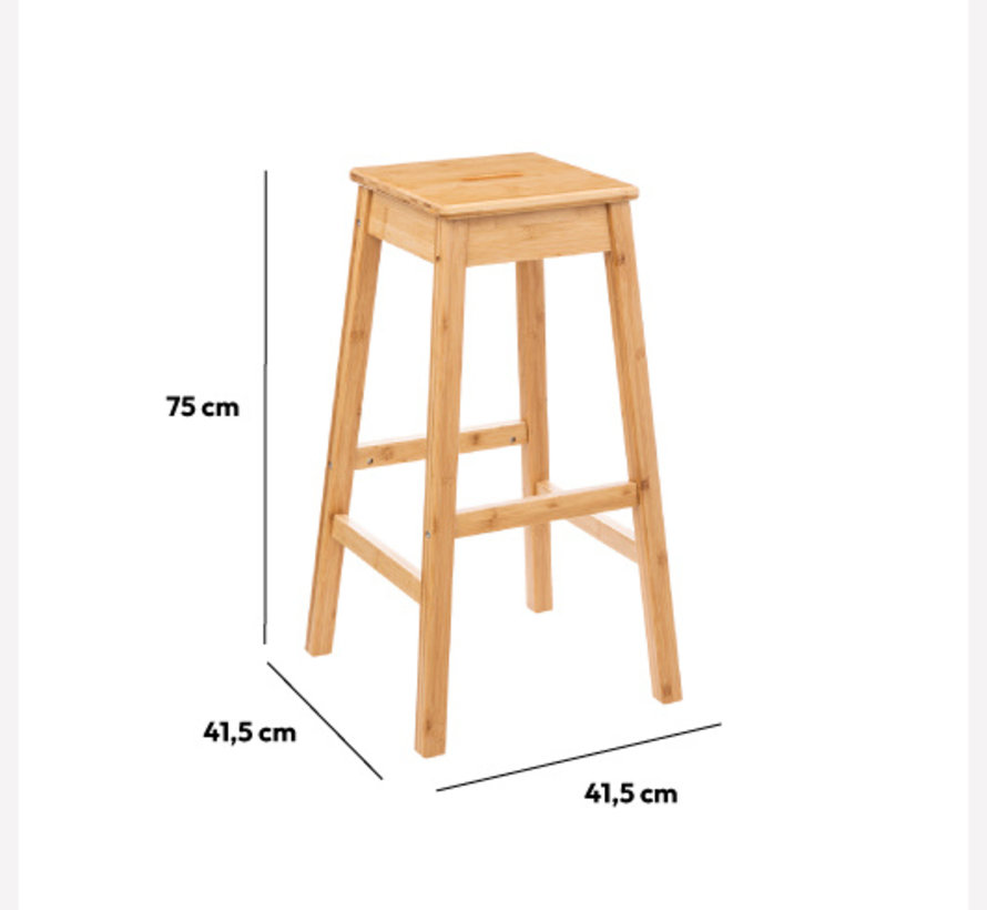 High Bamboo Bar Stool - 75cm